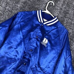 Vintage King Louie Jacket Mens Large Blue Nylon Satin Varsity Pro Fit Made USA